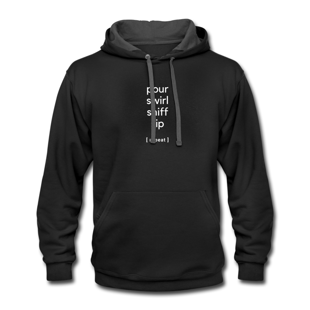 Hoodie - wine tasting process - black/asphalt