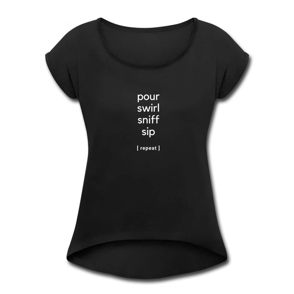 Wine tasting process, Women's T - black