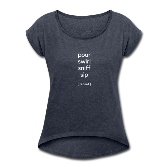 Wine tasting process, Women's T - navy heather