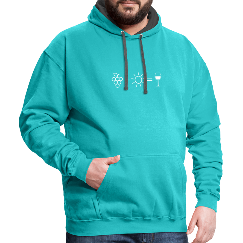 Hoodie - Wine Equation - scuba blue/asphalt