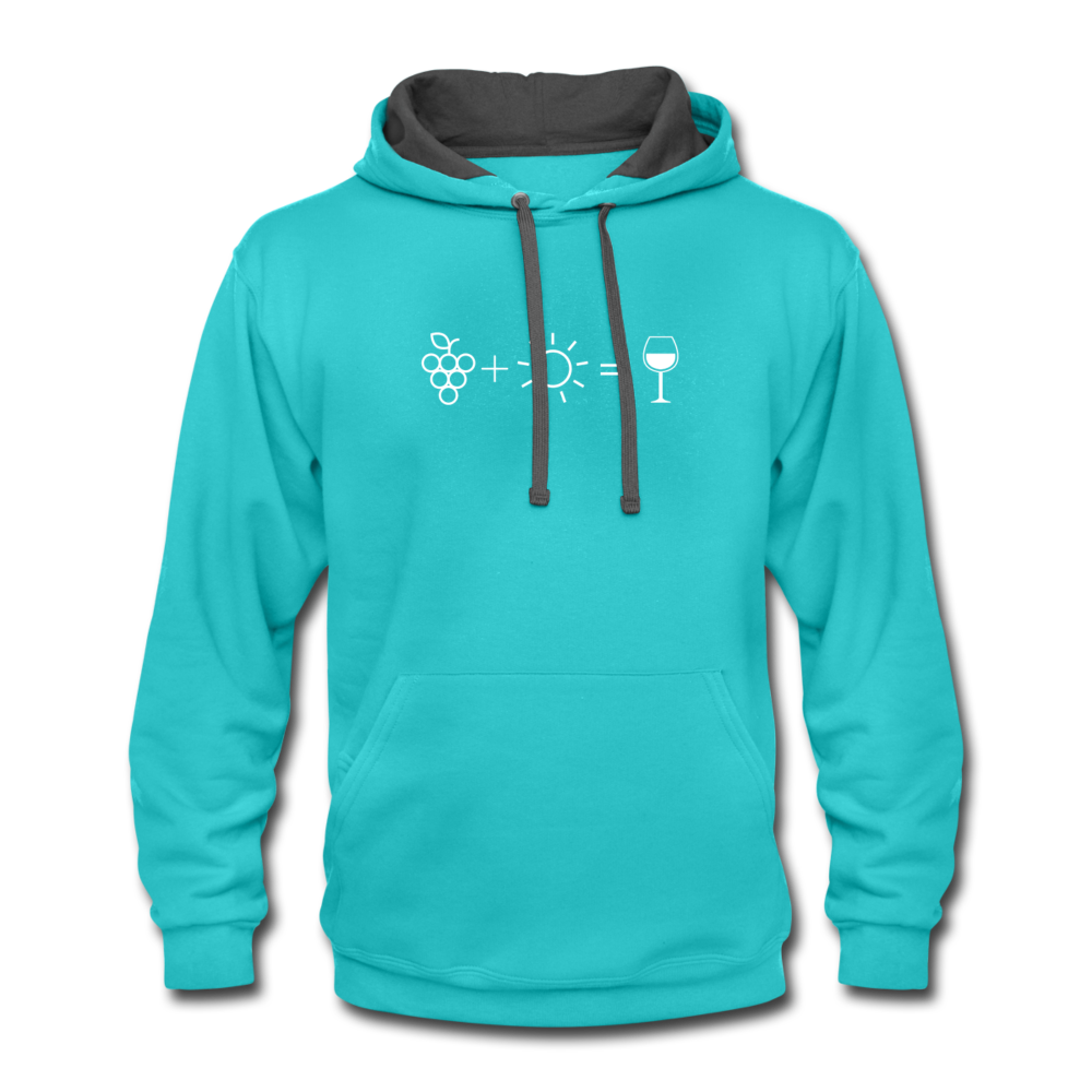 Hoodie - Wine Equation - scuba blue/asphalt