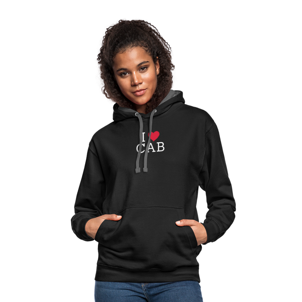 I "heart" Cab Contrast Hoodie - black/asphalt