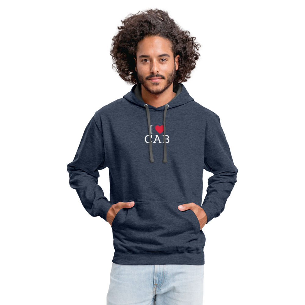 I "heart" Cab Contrast Hoodie - indigo heather/asphalt