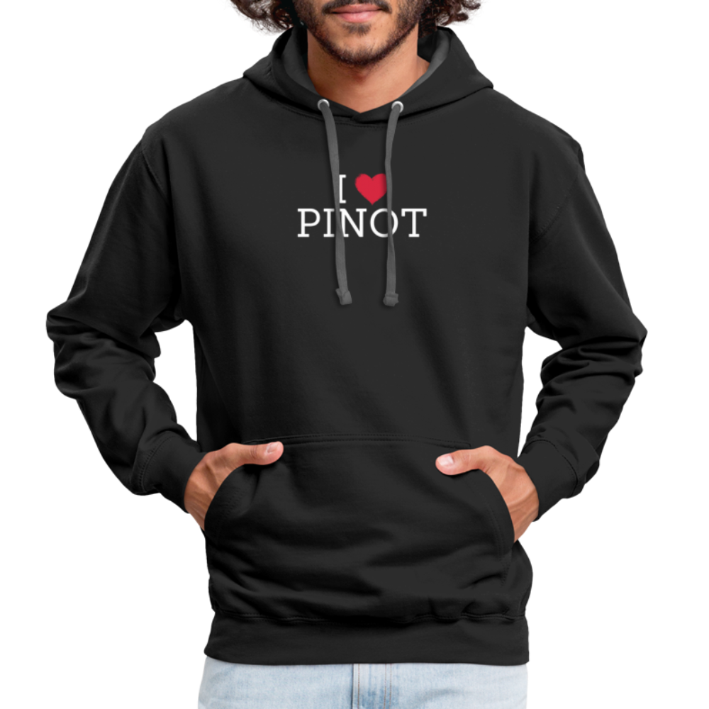 I "heart" Pinot Contrast Hoodie - black/asphalt