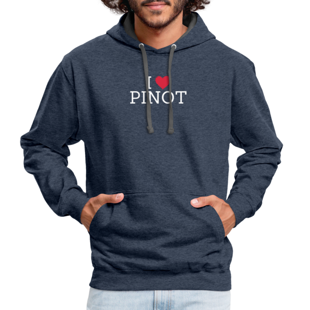 I "heart" Pinot Contrast Hoodie - indigo heather/asphalt
