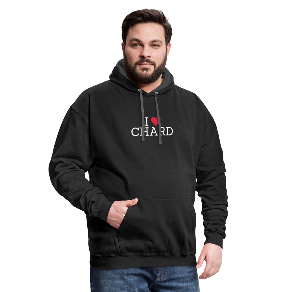I "heart" Chard Contrast Hoodie - black/asphalt