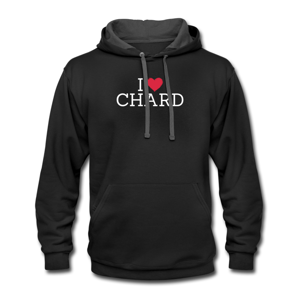 I "heart" Chard Contrast Hoodie - black/asphalt