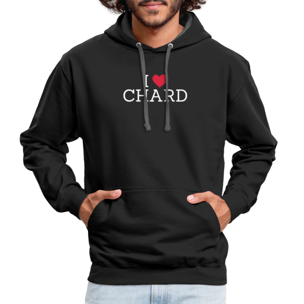 I "heart" Chard Contrast Hoodie - black/asphalt