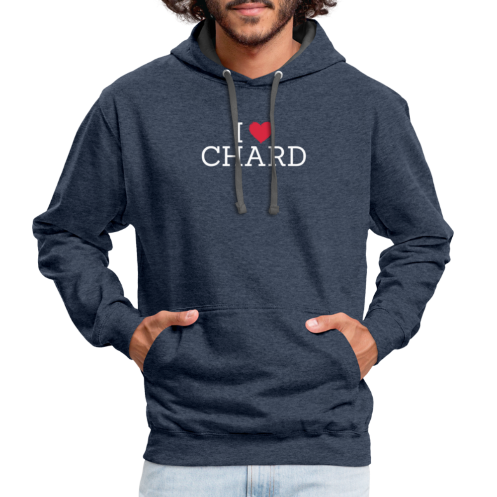 I "heart" Chard Contrast Hoodie - indigo heather/asphalt