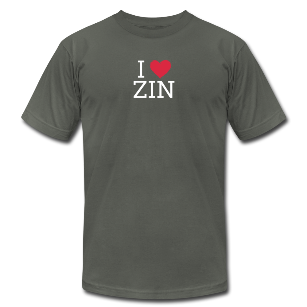 I "heart" Zin Unisex Jersey T-Shirt by Bella + Canvas - asphalt