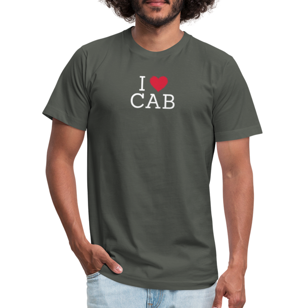 I "heart" Cab Unisex Jersey T-Shirt by Bella + Canvas - asphalt