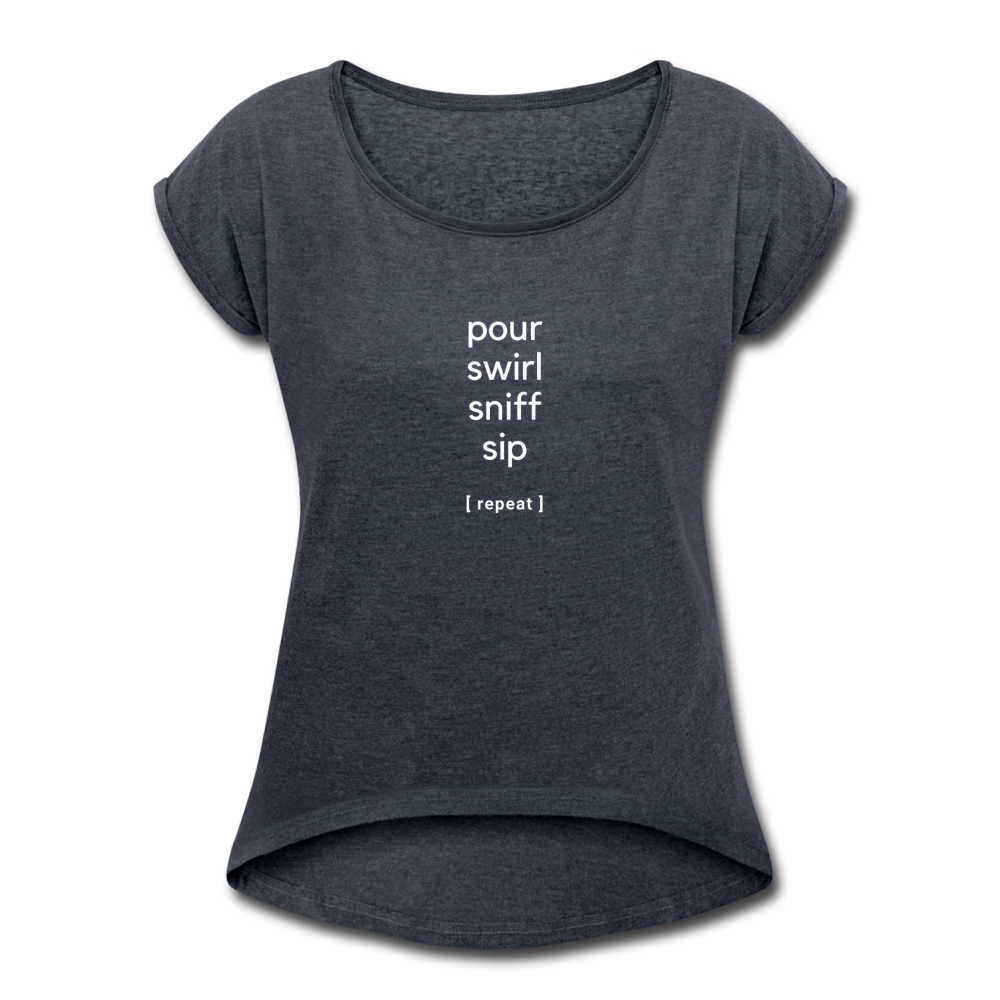 Wine tasting process, Women's T - navy heather