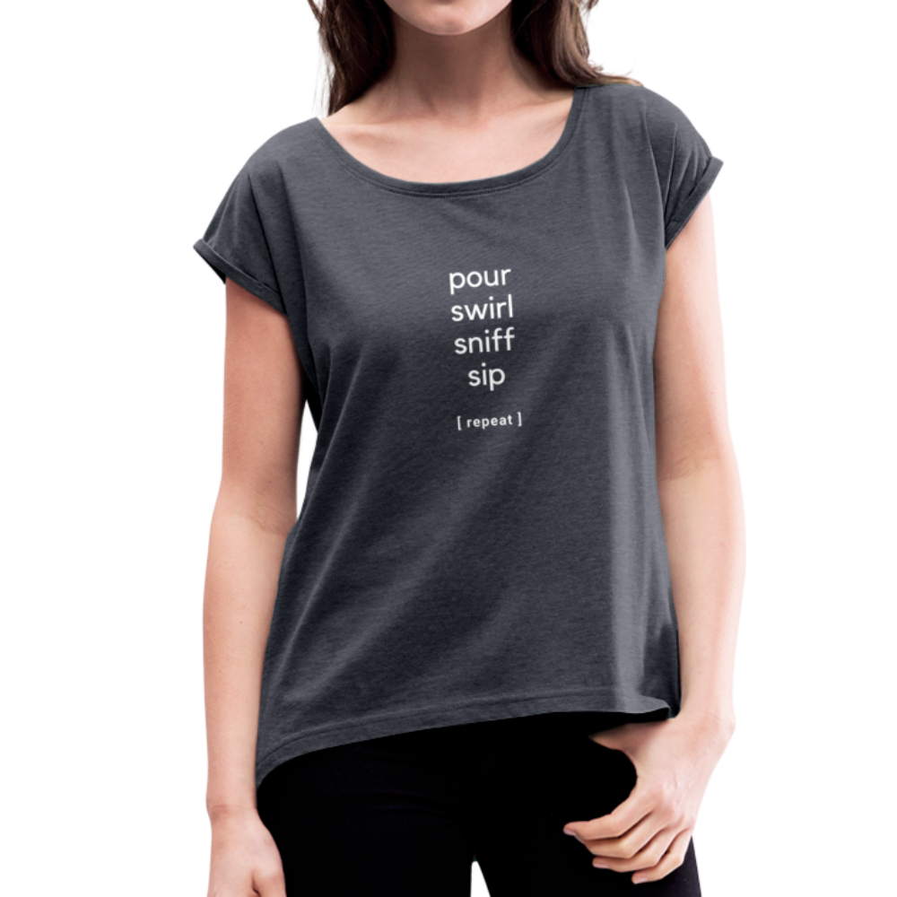 Wine tasting process, Women's T - navy heather