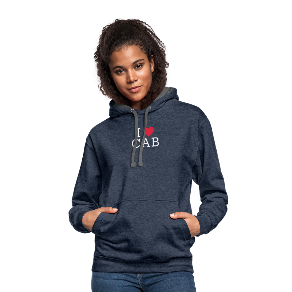 I "heart" Cab Contrast Hoodie - indigo heather/asphalt