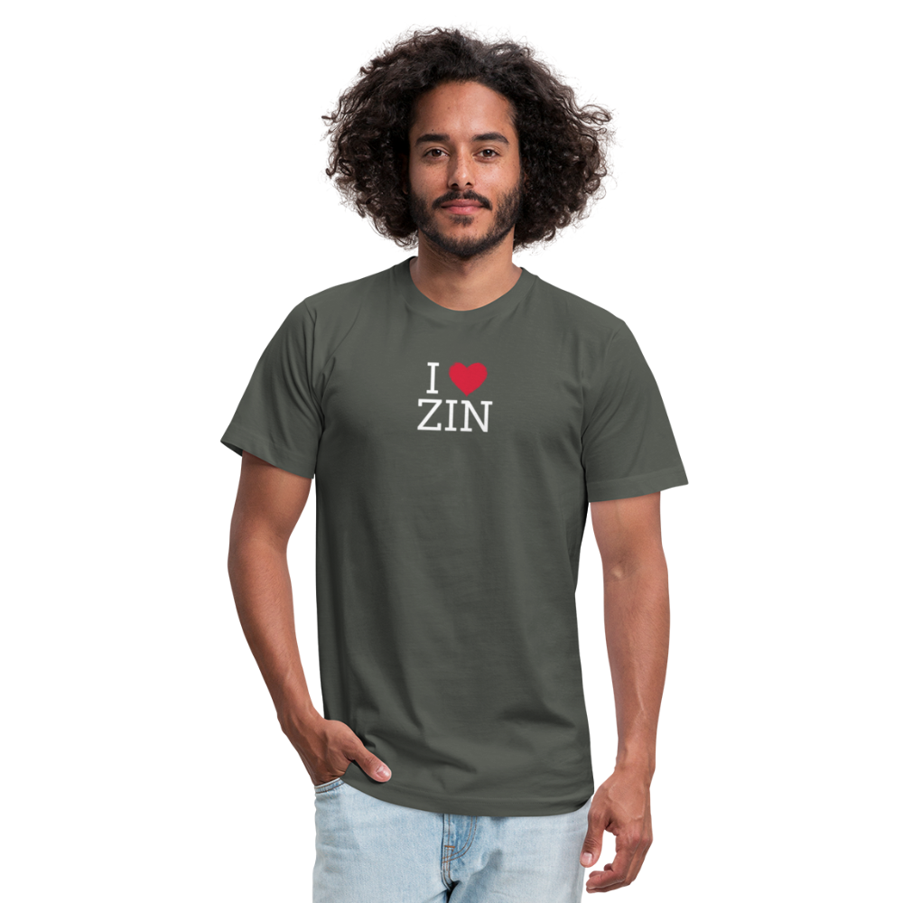I "heart" Zin Unisex Jersey T-Shirt by Bella + Canvas - asphalt