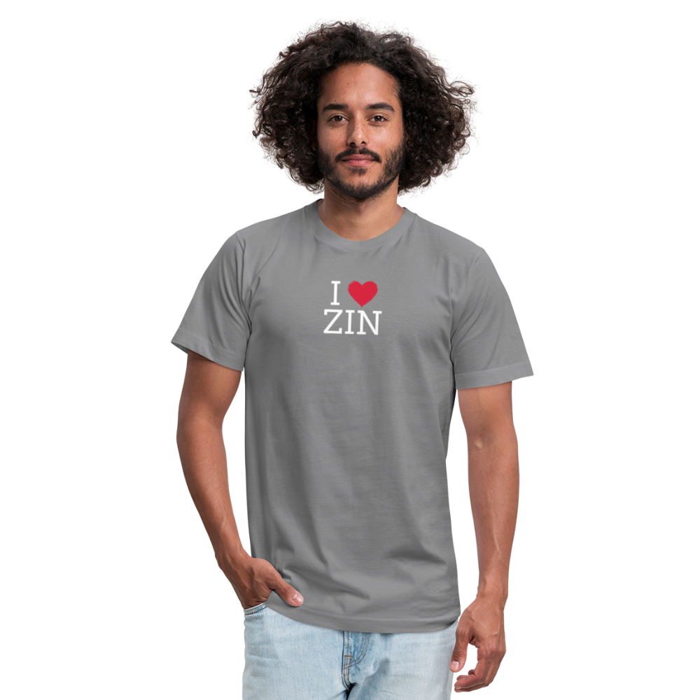 I "heart" Zin Unisex Jersey T-Shirt by Bella + Canvas - slate