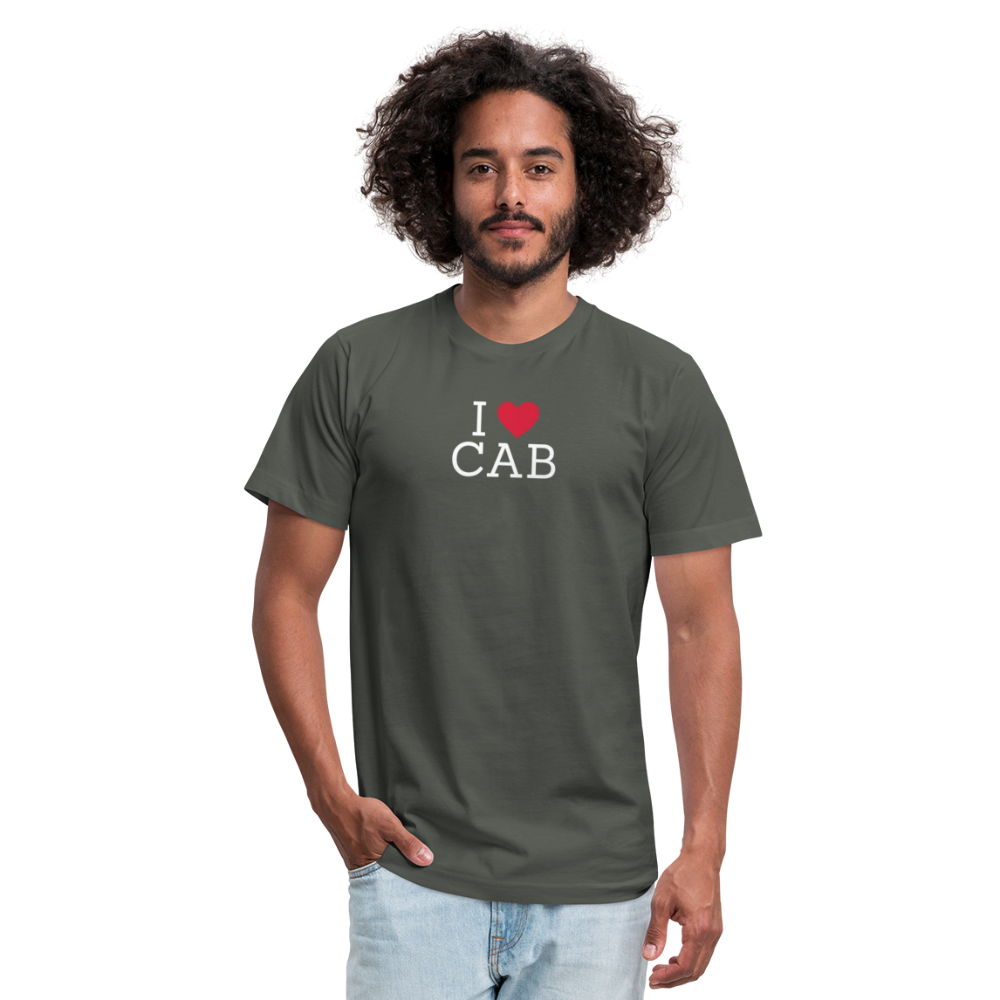 I "heart" Cab Unisex Jersey T-Shirt by Bella + Canvas - asphalt