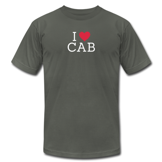 I "heart" Cab Unisex Jersey T-Shirt by Bella + Canvas - asphalt