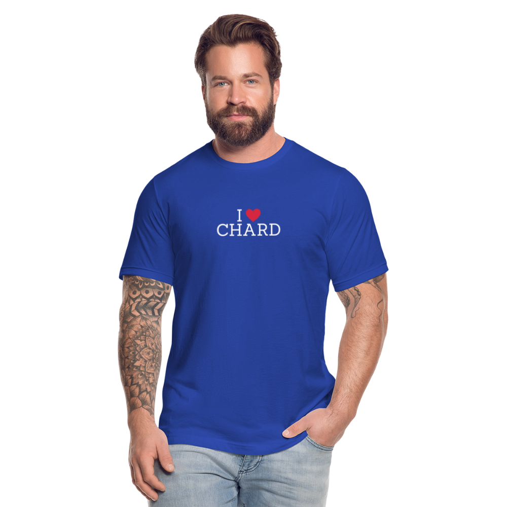 I "heart" Chard Unisex Jersey T-Shirt by Bella + Canvas - royal blue