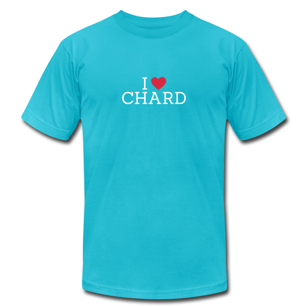 I "heart" Chard Unisex Jersey T-Shirt by Bella + Canvas - turquoise