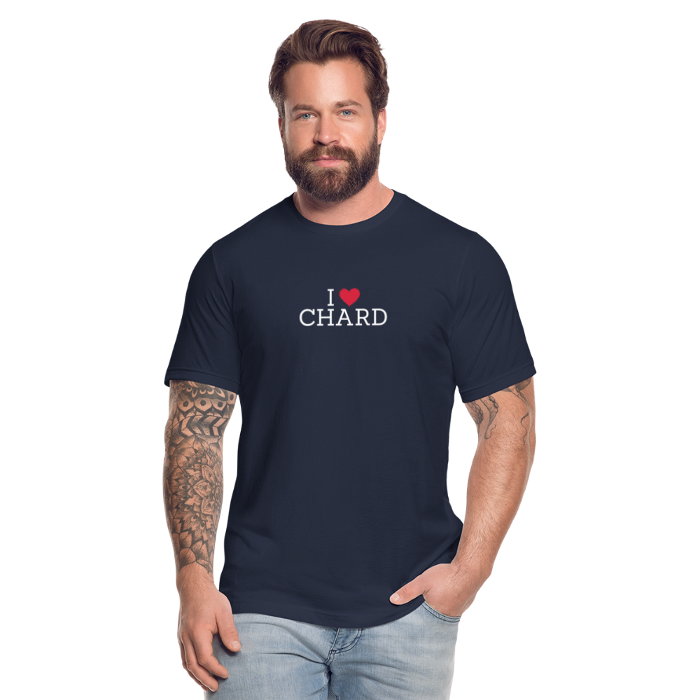 I "heart" Chard Unisex Jersey T-Shirt by Bella + Canvas - navy