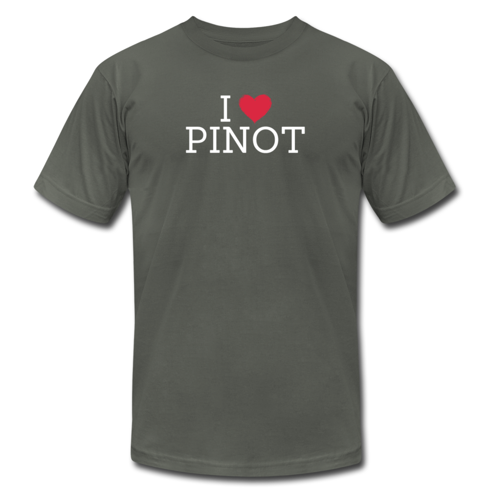 I "heart" Pinot Unisex Jersey T-Shirt by Bella + Canvas - asphalt