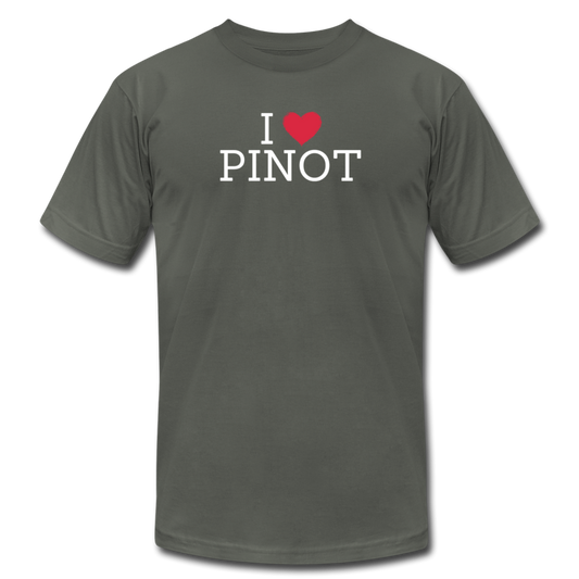 I "heart" Pinot Unisex Jersey T-Shirt by Bella + Canvas - asphalt