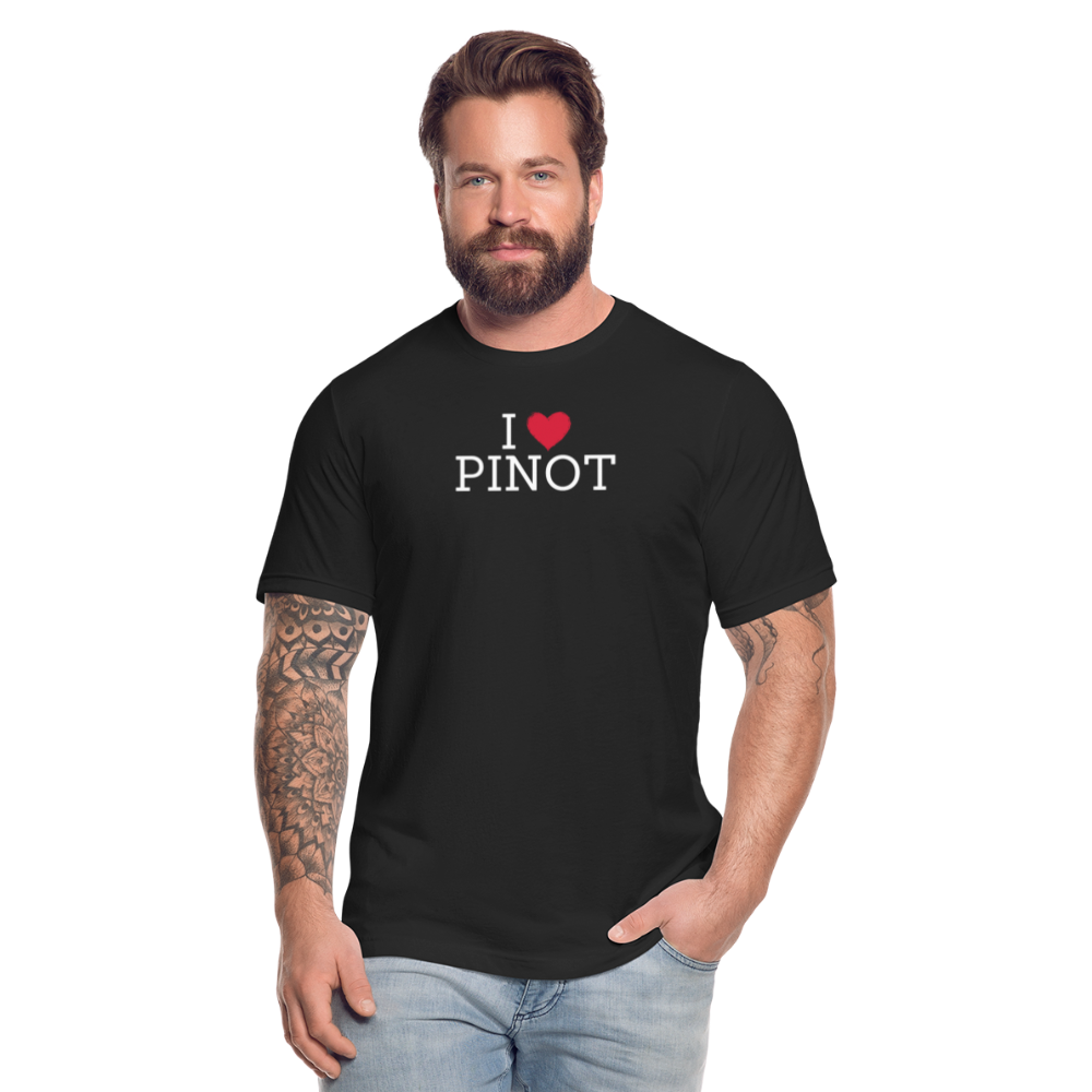 I "heart" Pinot Unisex Jersey T-Shirt by Bella + Canvas - black