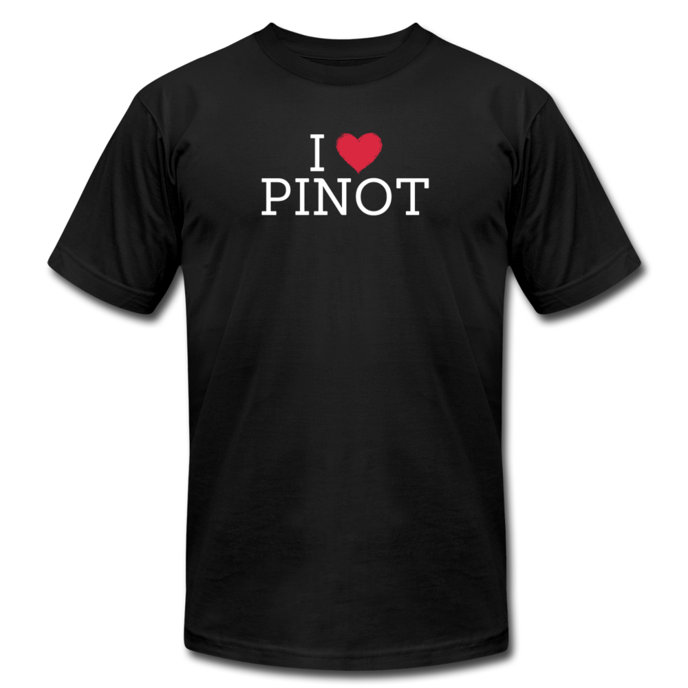 I "heart" Pinot Unisex Jersey T-Shirt by Bella + Canvas - black