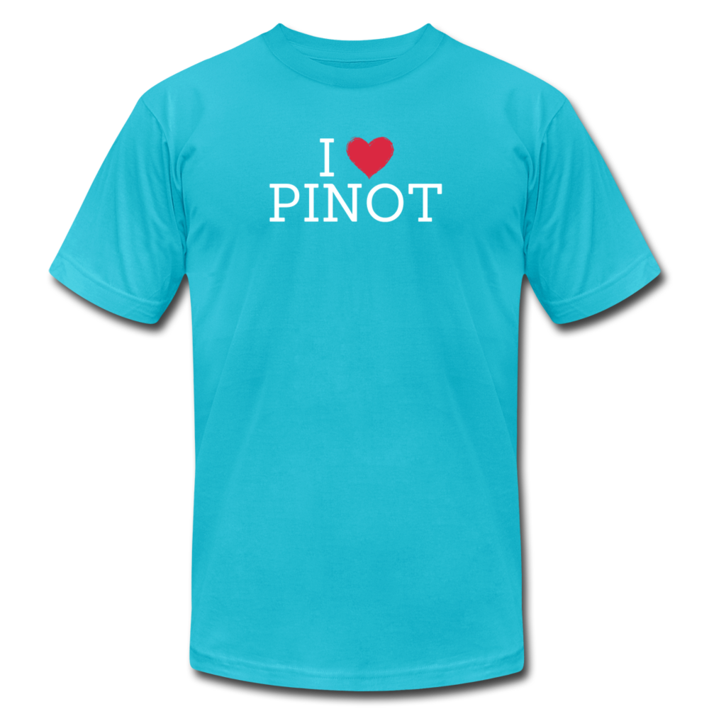 I "heart" Pinot Unisex Jersey T-Shirt by Bella + Canvas - turquoise