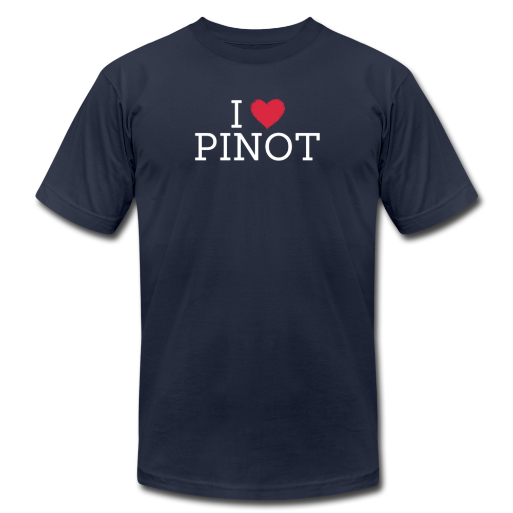 I "heart" Pinot Unisex Jersey T-Shirt by Bella + Canvas - navy